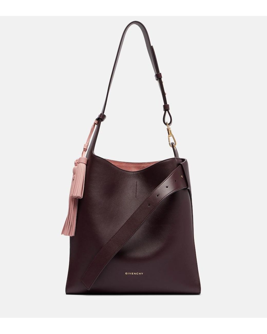 Givenchy Purple Belted Medium Leather Hobo Bag