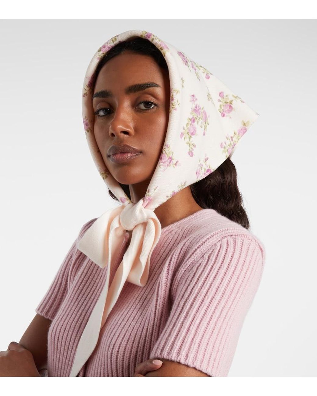 Magda Butrym Natural Floral Cotton Scarf