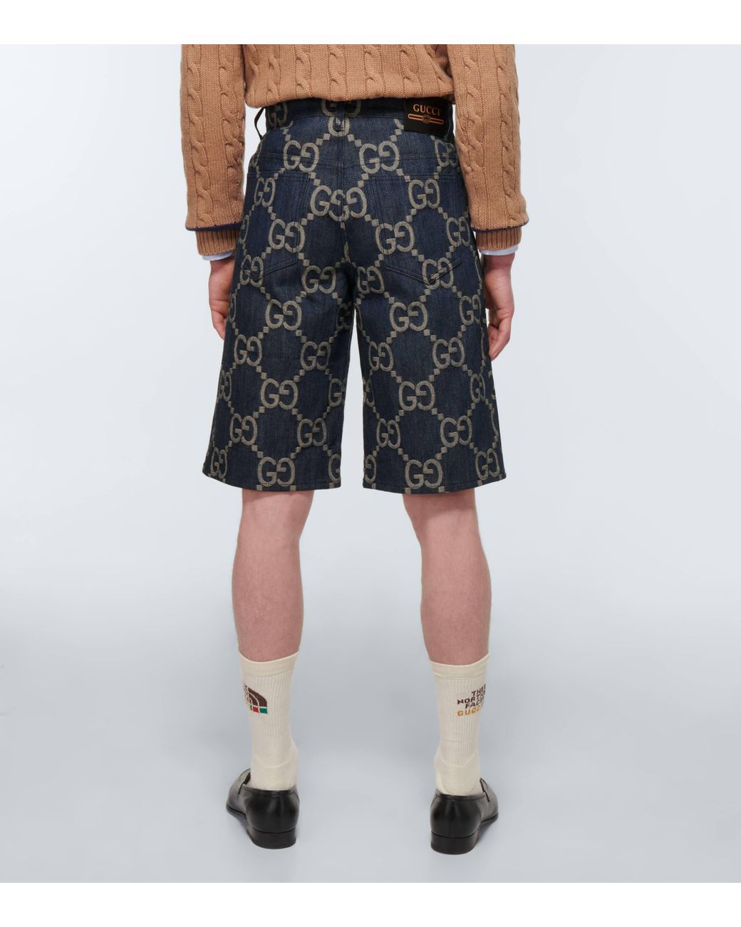 Gucci Jumbo Gg Denim Shorts, , , Ready-To-Wear in Blue for Men