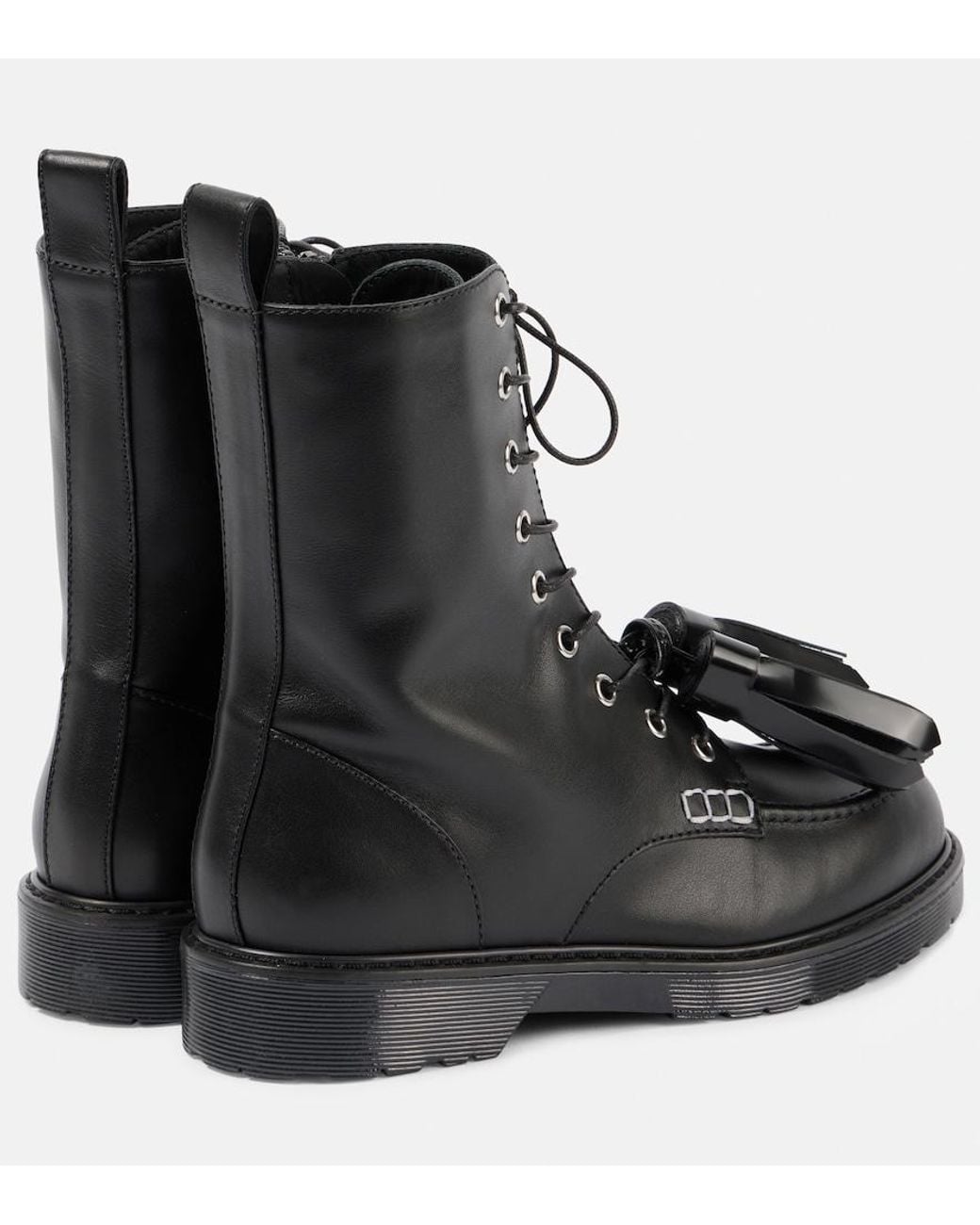 J.W. Anderson Black Leather Combat Boots