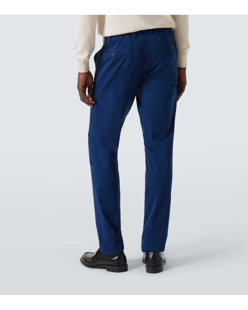 Canali Blue Cotton Chinos for men