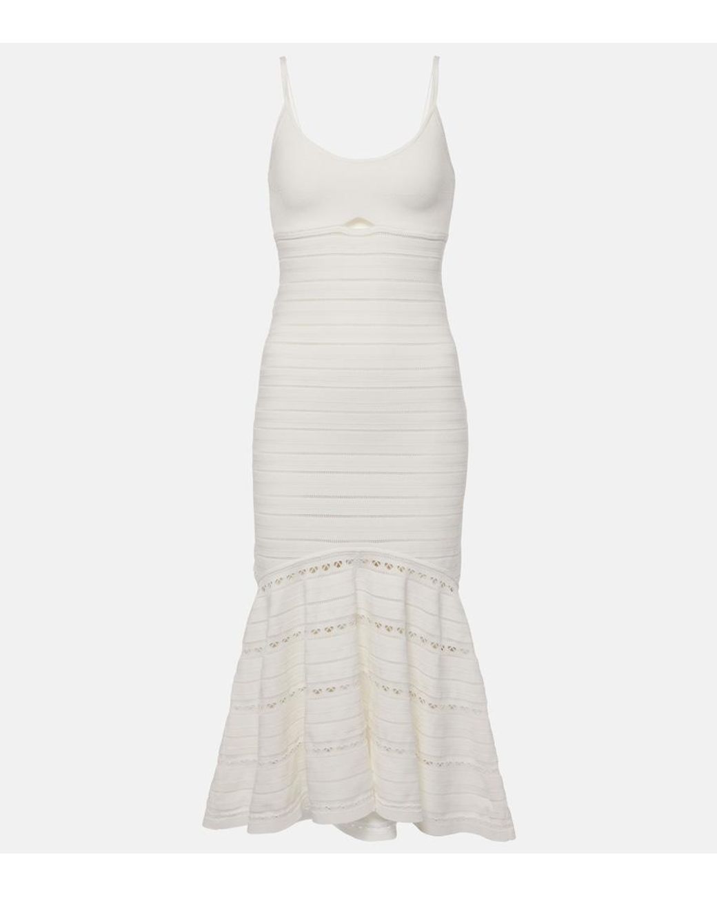 Victoria Beckham White Cami Cutout Midi Dress