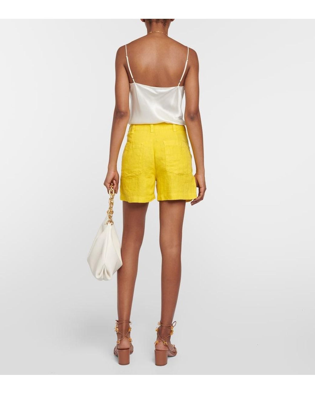 Velvet Yellow Fallon Linen Shorts