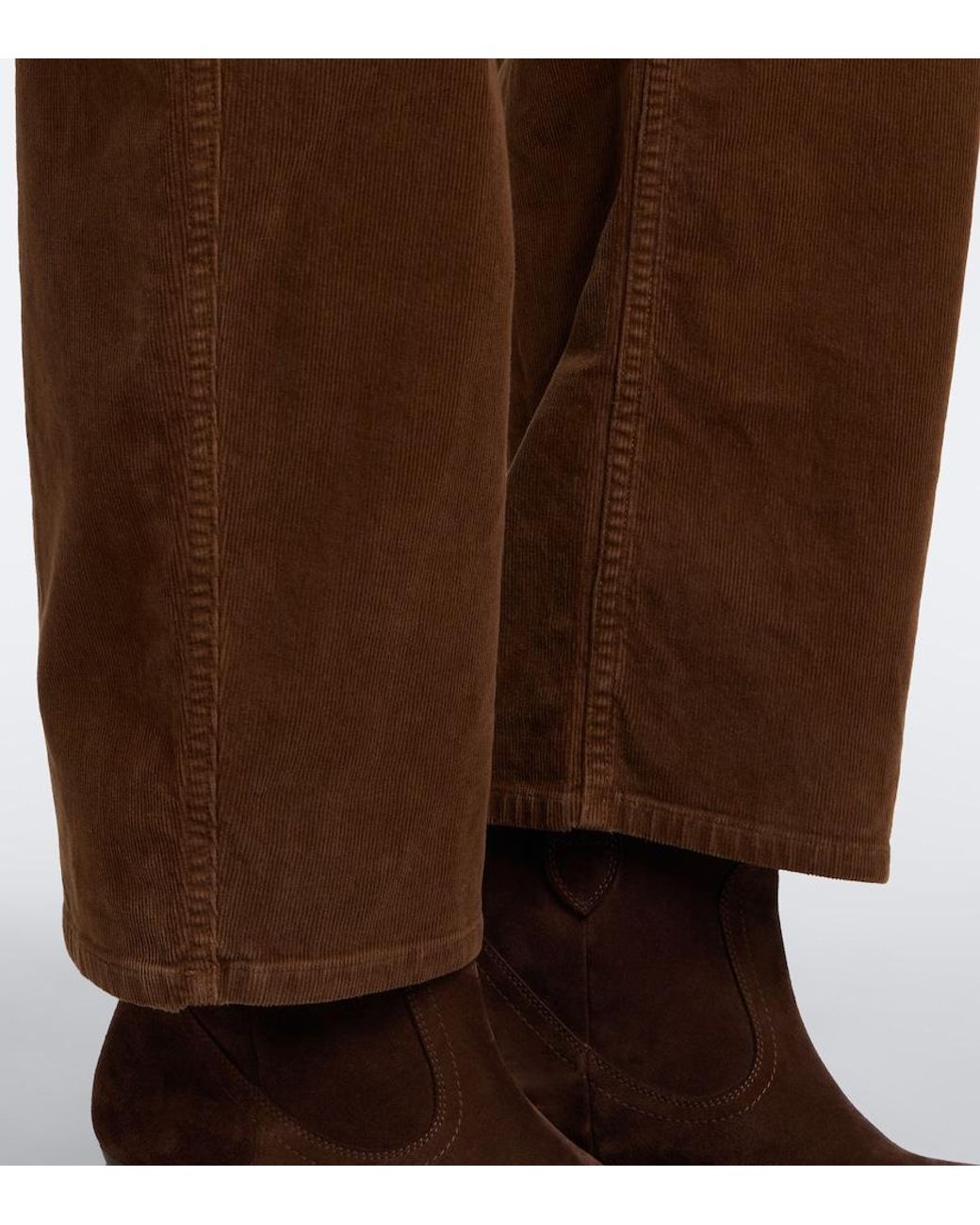 Nili Lotan Brown Tribeca Corduroy Barrel-Leg Pants