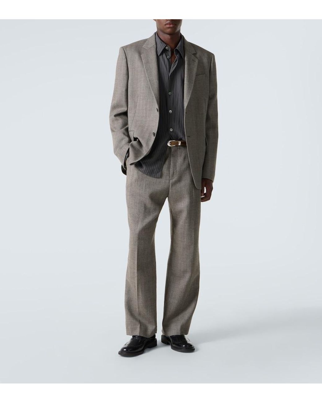 Our Legacy Gray Ceremony Herringbone Virgin Wool Blazer for men