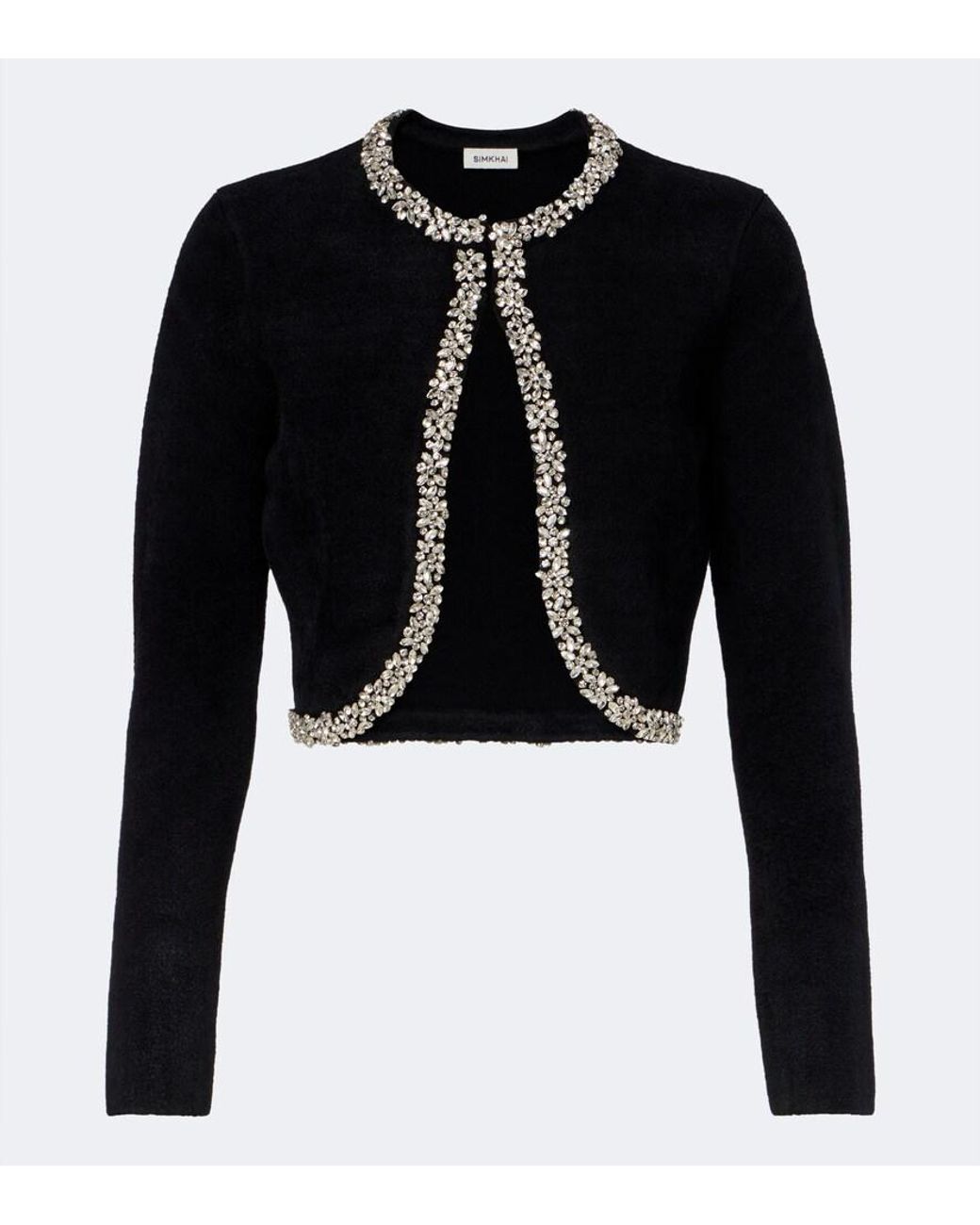 Jonathan Simkhai Black Embellished Cropped Cardigan