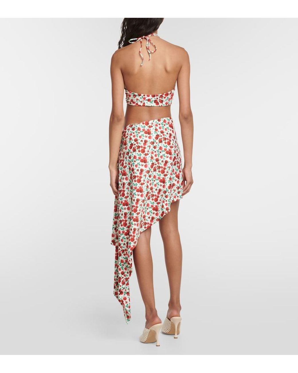 Magda Butrym White Floral Applique Miniskirt