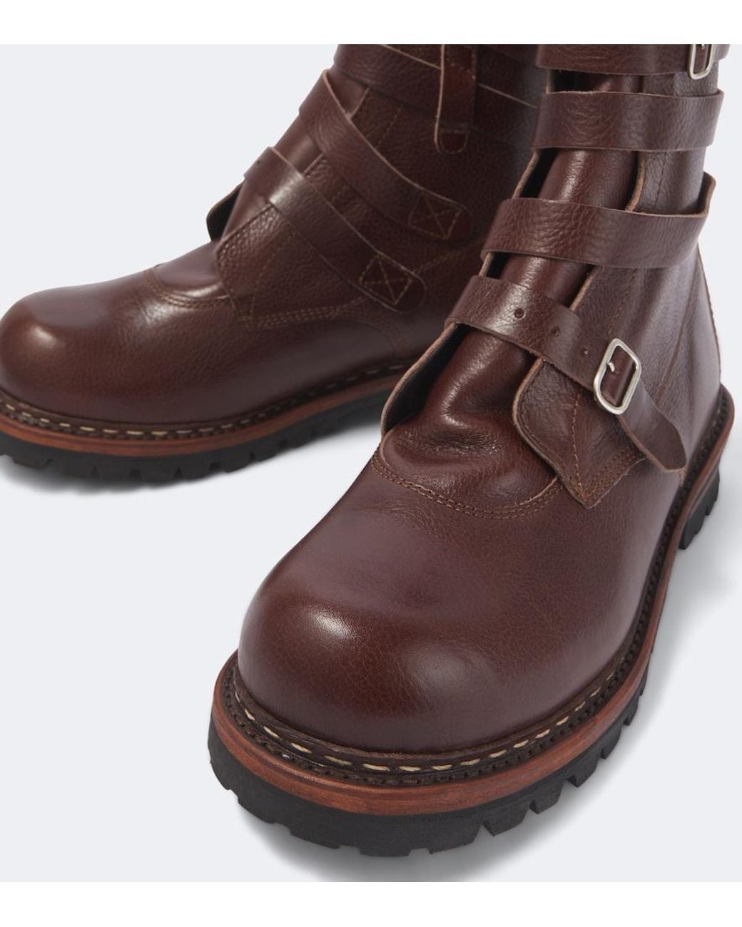 Our Legacy Brown Tanker Leather Ankle Boots for men