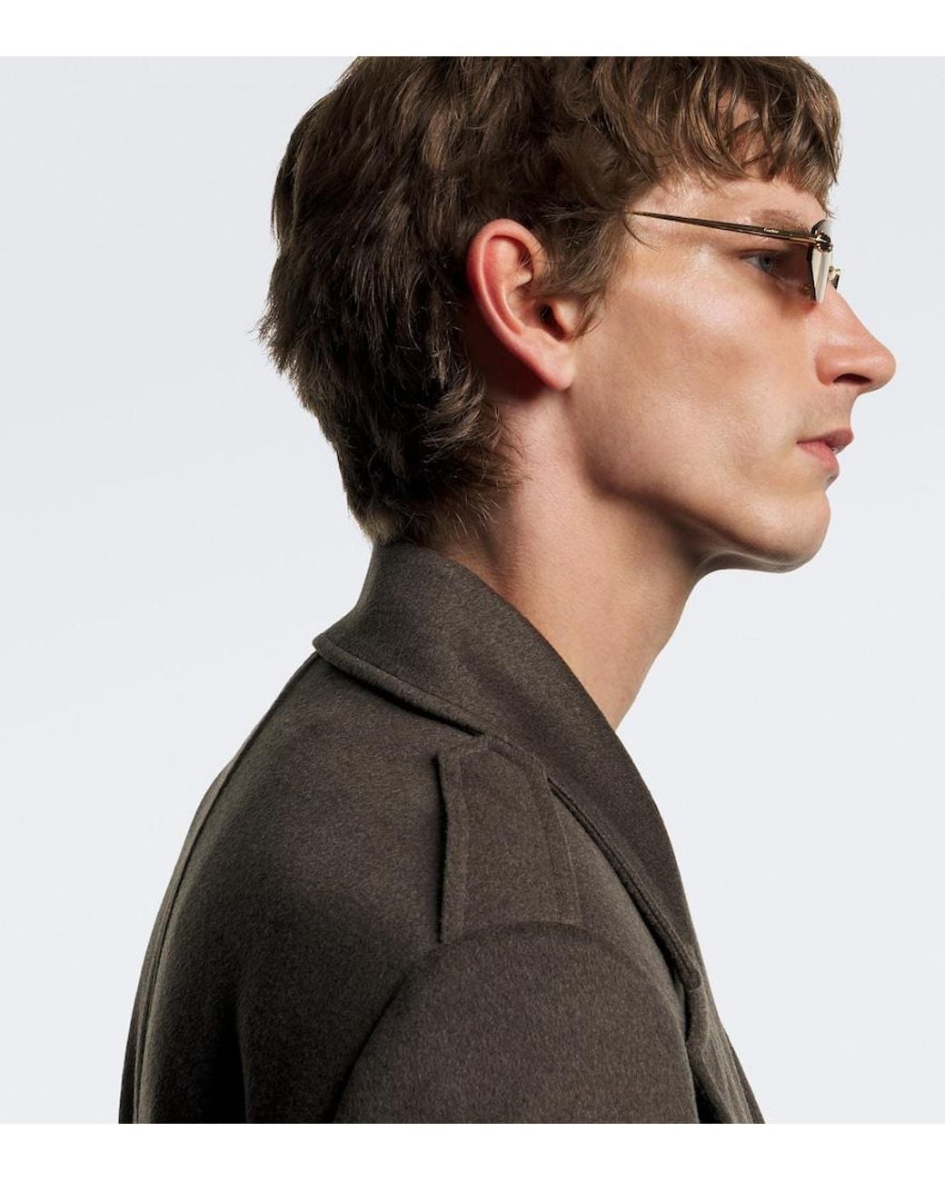 Cartier Brown Panthere De Cartier Oval Sunglasses for men