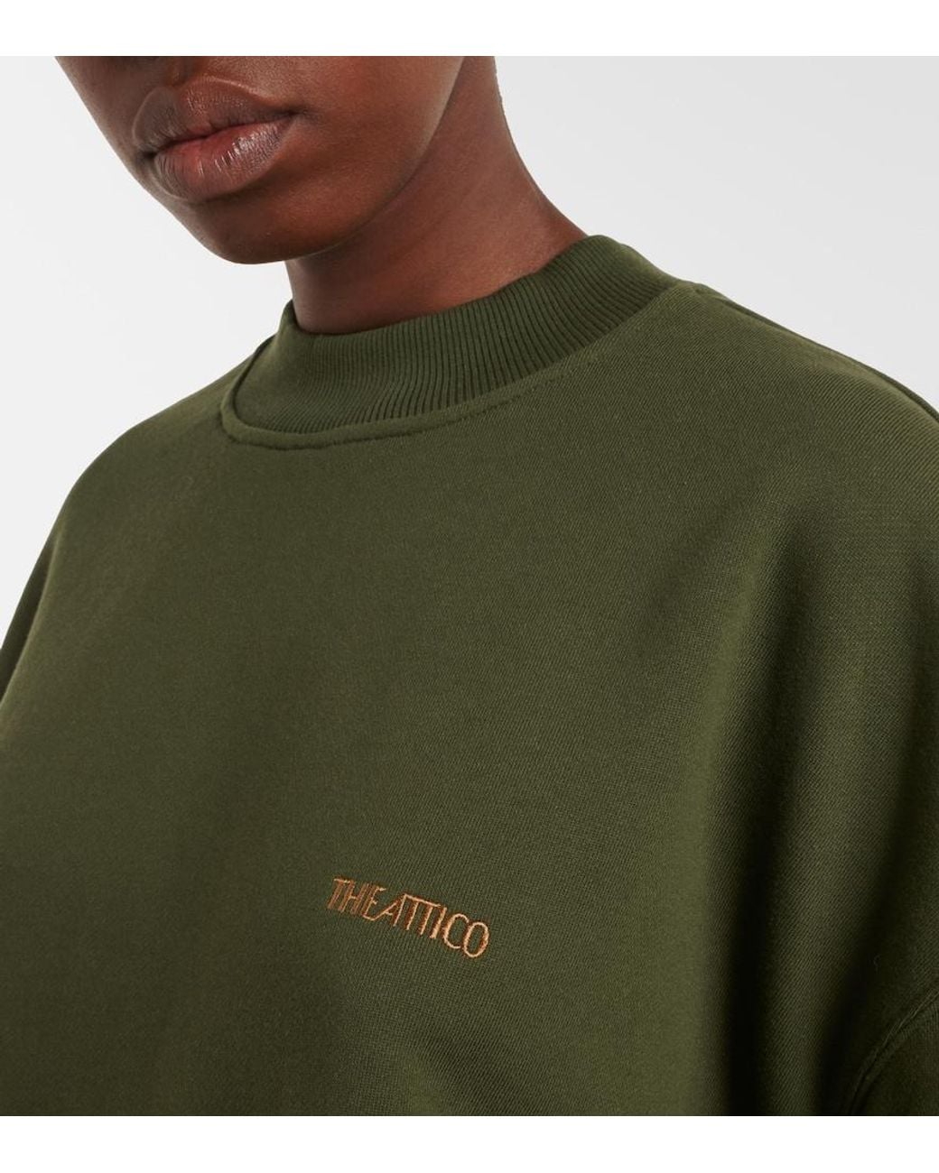 The Attico Green Oversized Cotton Jersey Sweatshirt