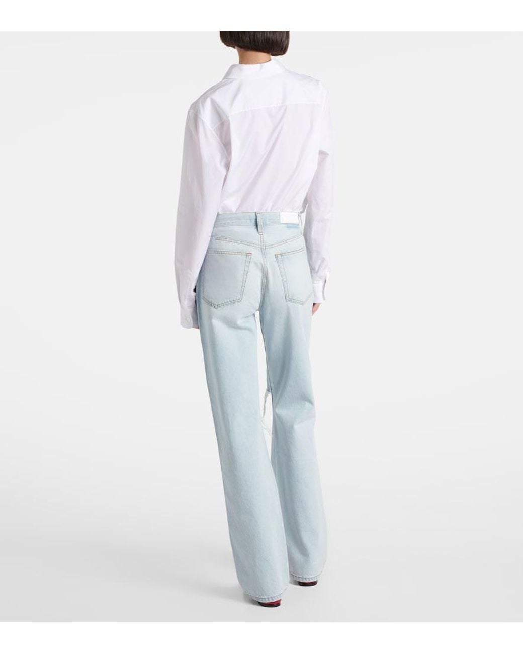 Re/done Blue Loose High-Rise Straight Jeans