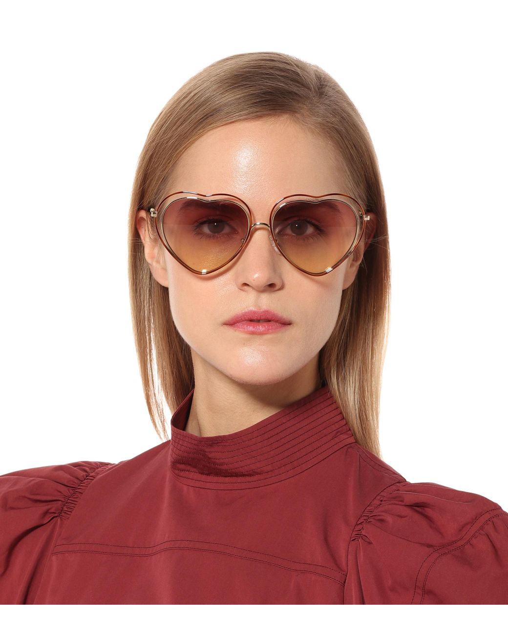 Chloé Poppy Heart-shaped Sunglasses in Pink | Lyst