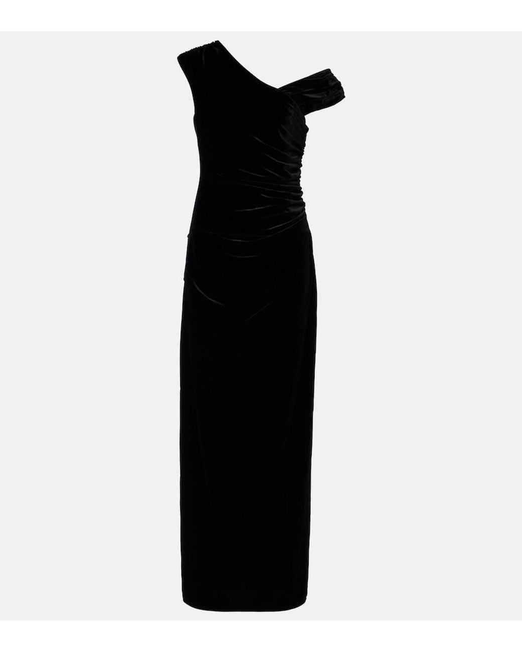 Sir Black Ettore Ruched Velvet Gown
