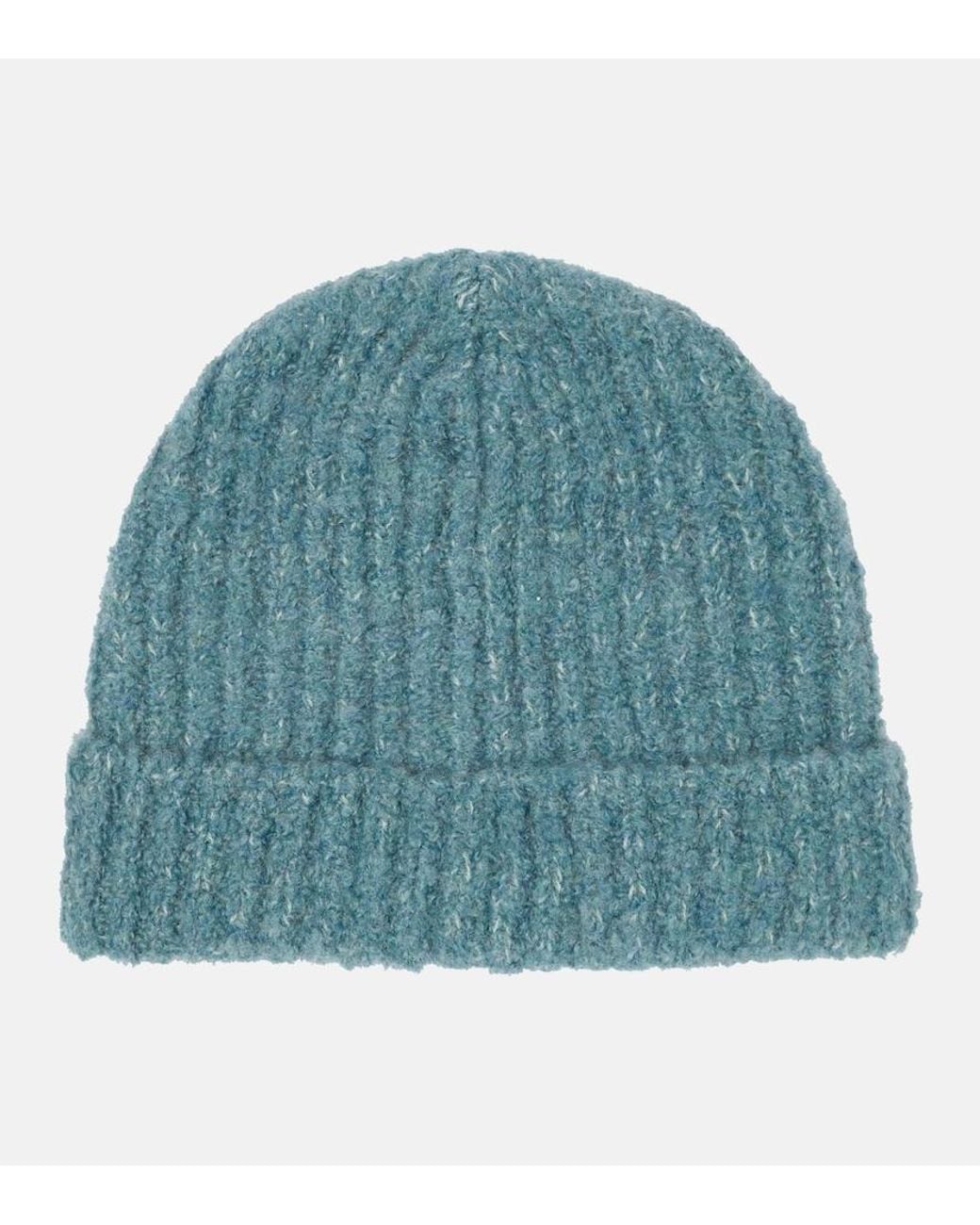 God's True Cashmere Blue Cashmere Boucle Beanie