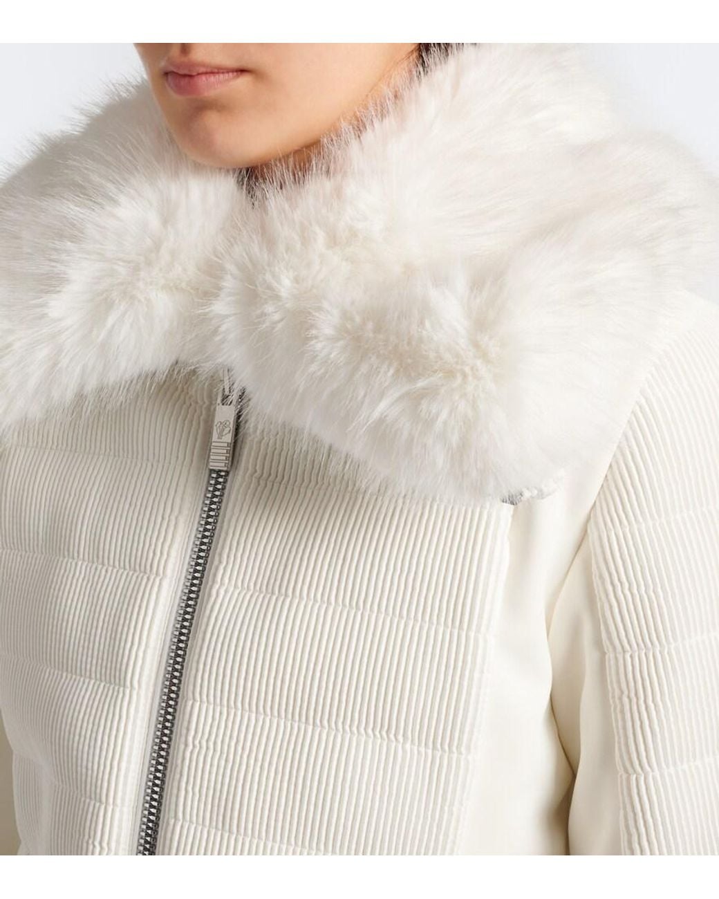Fusalp White Gitu Belted Corduroy Ski Jacket
