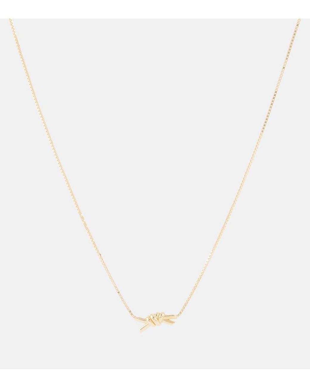Bottega Veneta White Knot 18Kt-Plated Sterling Necklace