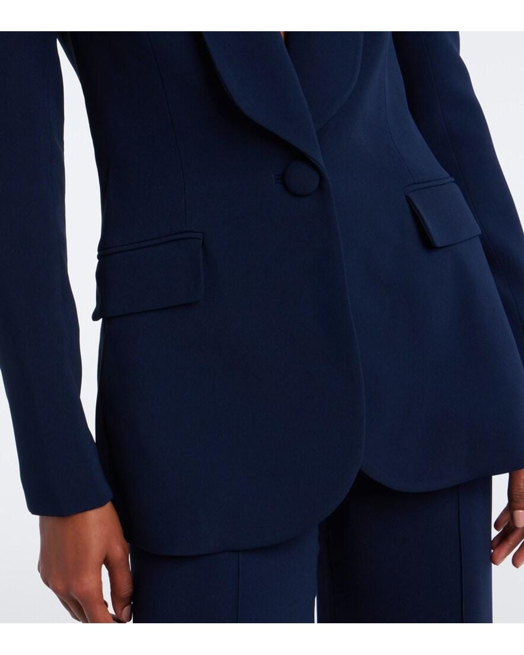 Elie Saab Blue Floral-Applique Cady Blazer