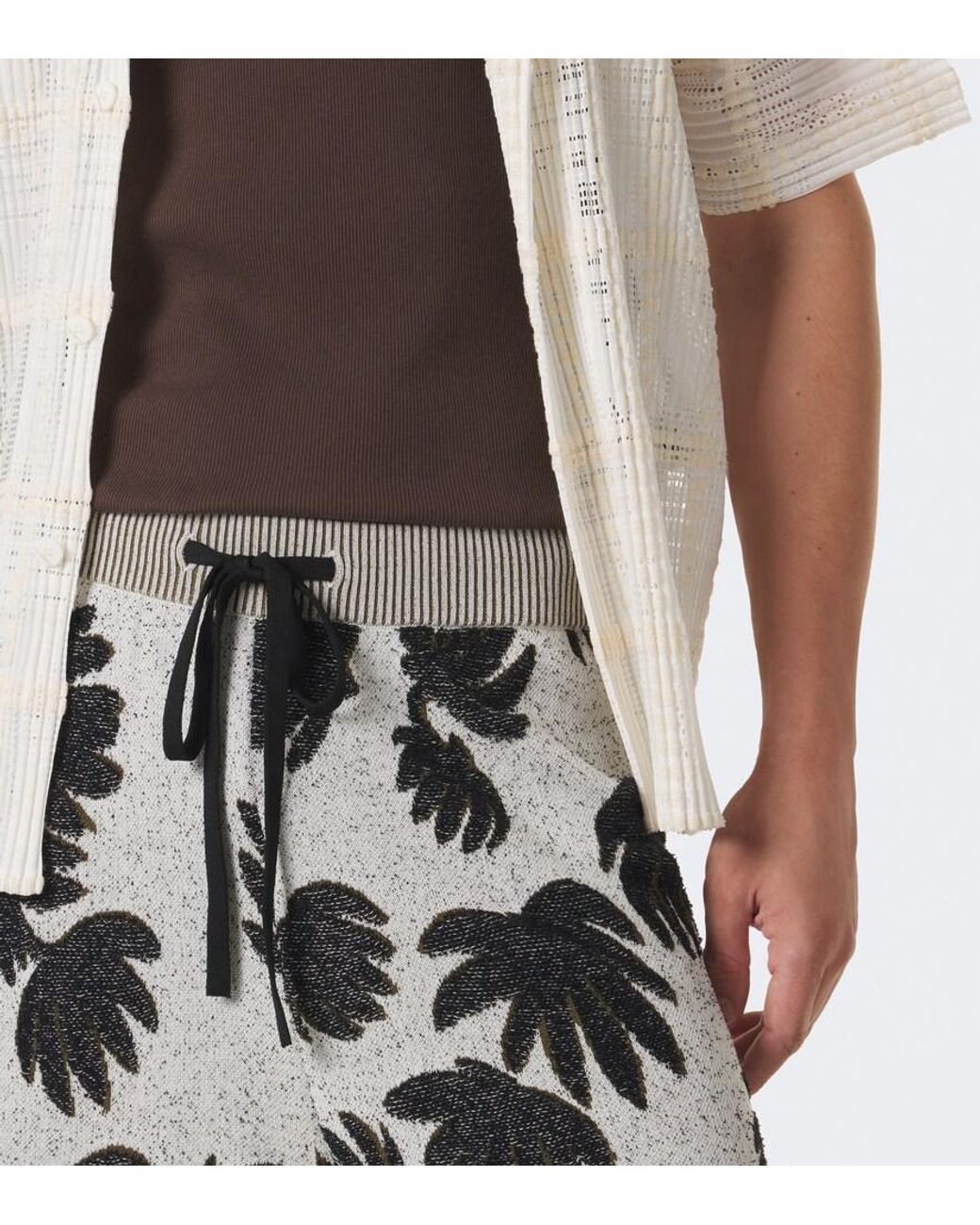 Commas Gray Jacquard Terry Shorts for men