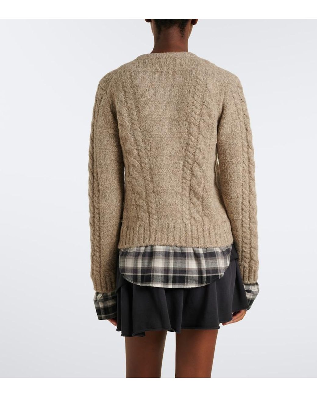 Acne Natural Layered Alpaca, Yak And Wool-Blend Cardigan