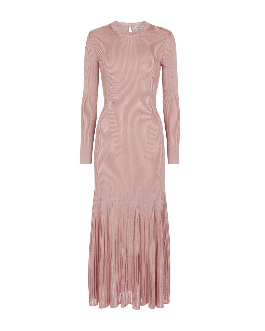 Alexander McQueen Pleated Stretch-knit Midi Dress in Pink | Lyst