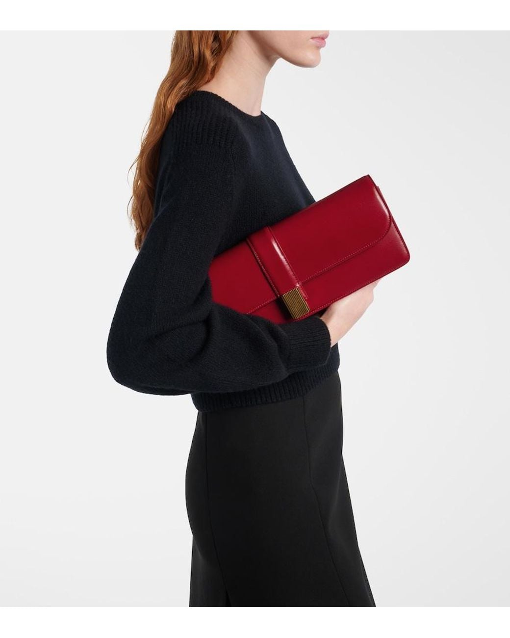 Khaite Red Blake Leather Clutch