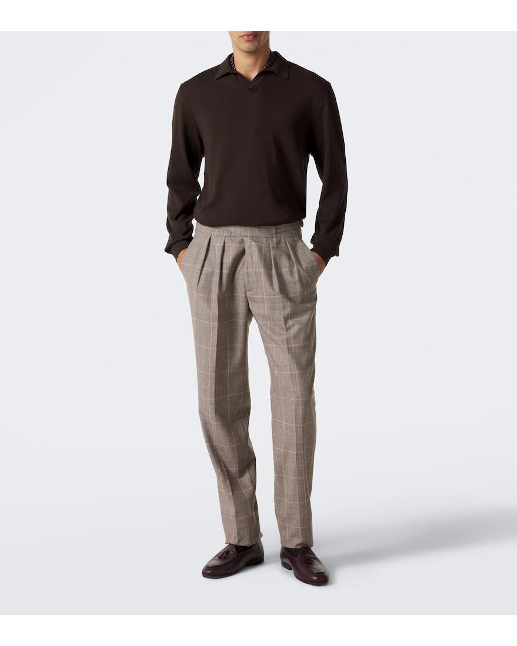 Rubinacci Black Cotton Polo Sweater for men