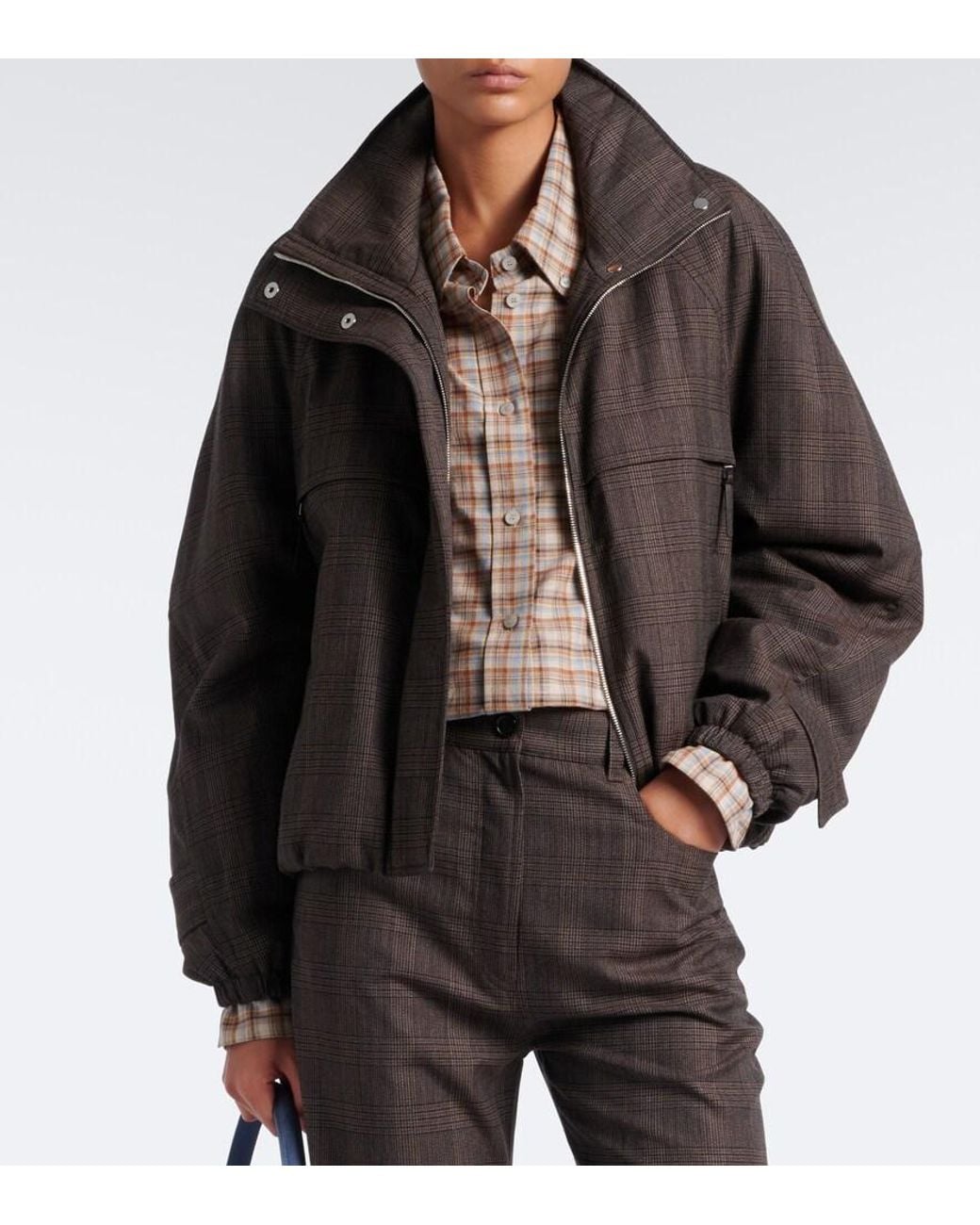 Acne Brown Checked Cotton And Linen Shirt