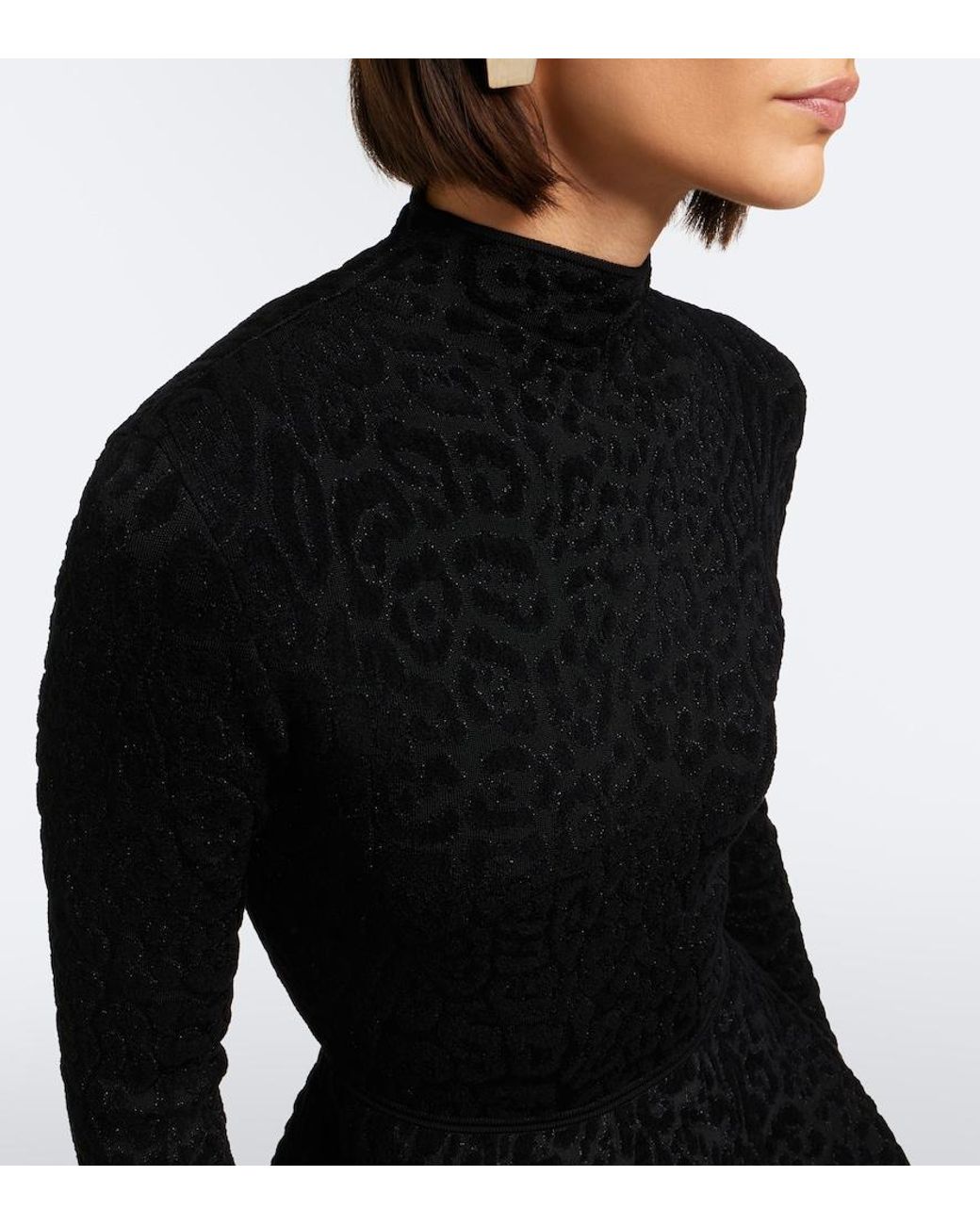 Roberto Cavalli Black Leopard-Print Minidress