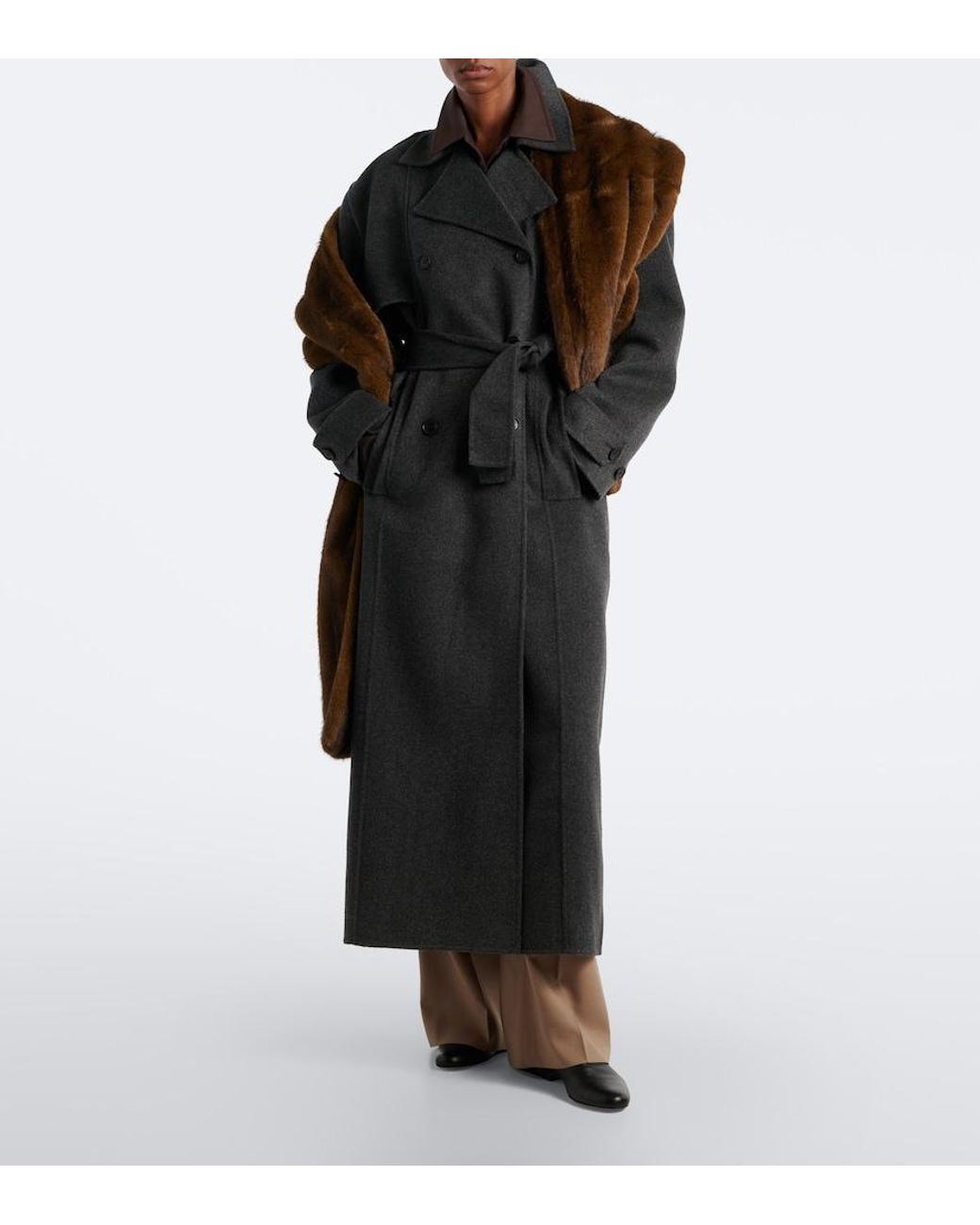 Frankie Shop Brown Ciasa Scarf