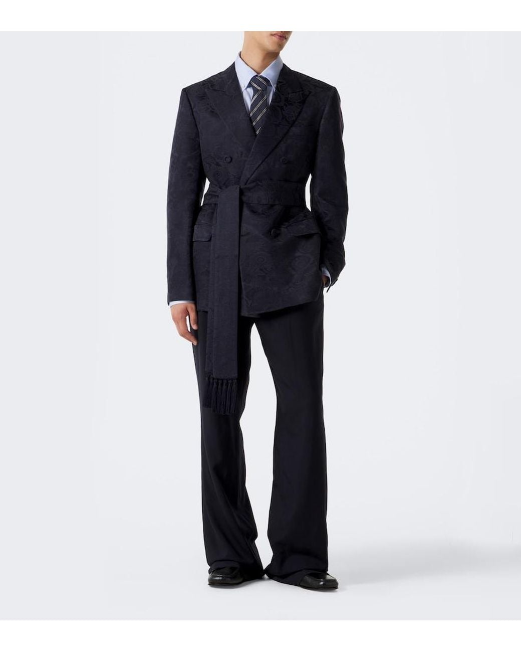 Valentino Garavani Blue Virgin Wool Straight Pants for men