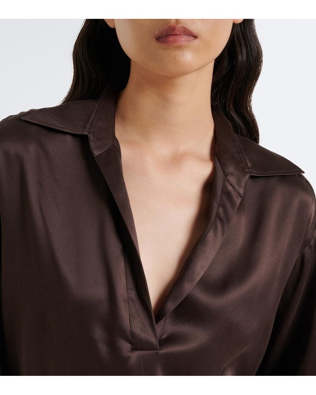 Tom Ford Brown Silk Satin Blouse