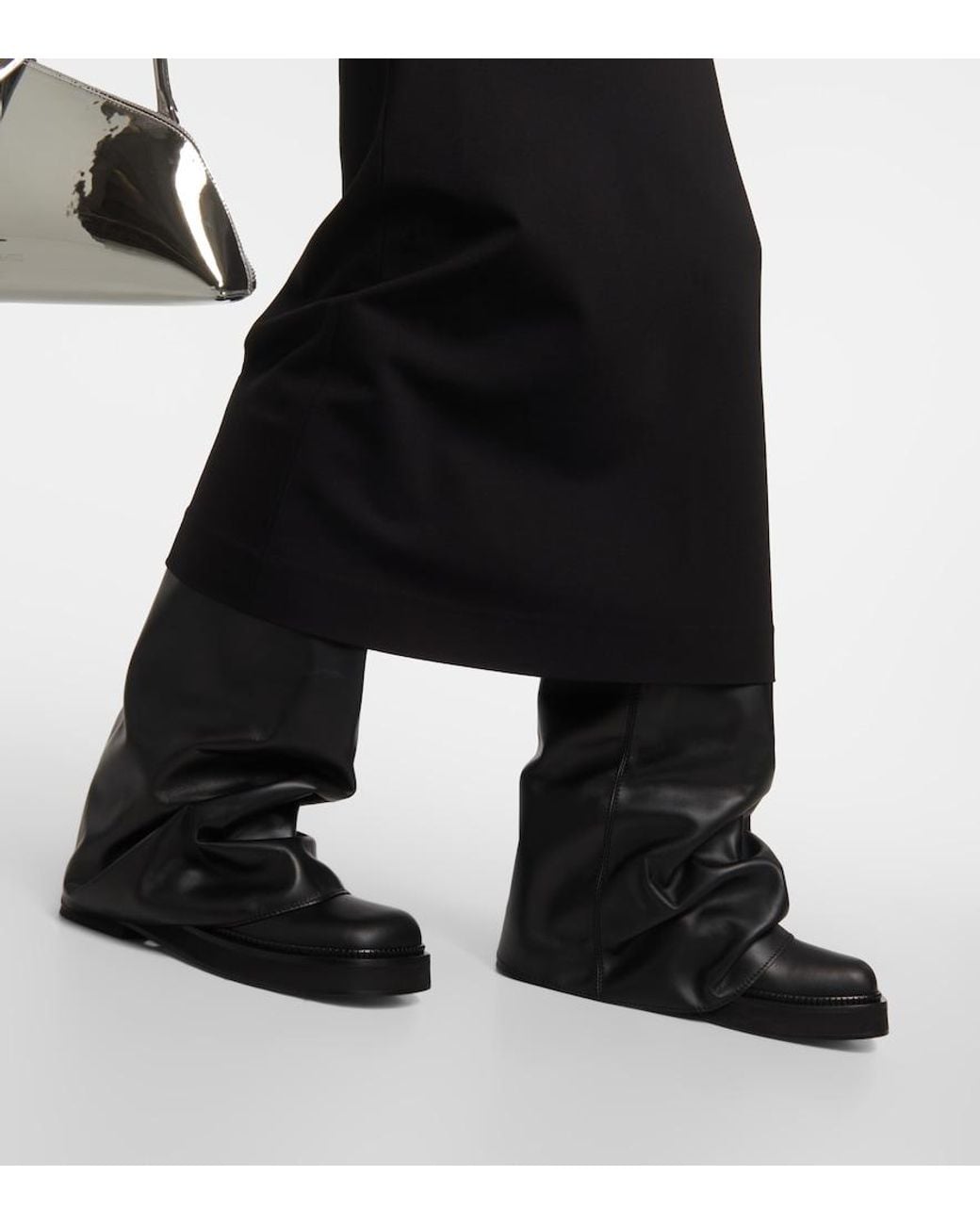 The Attico Black Cutout Midi Skirt