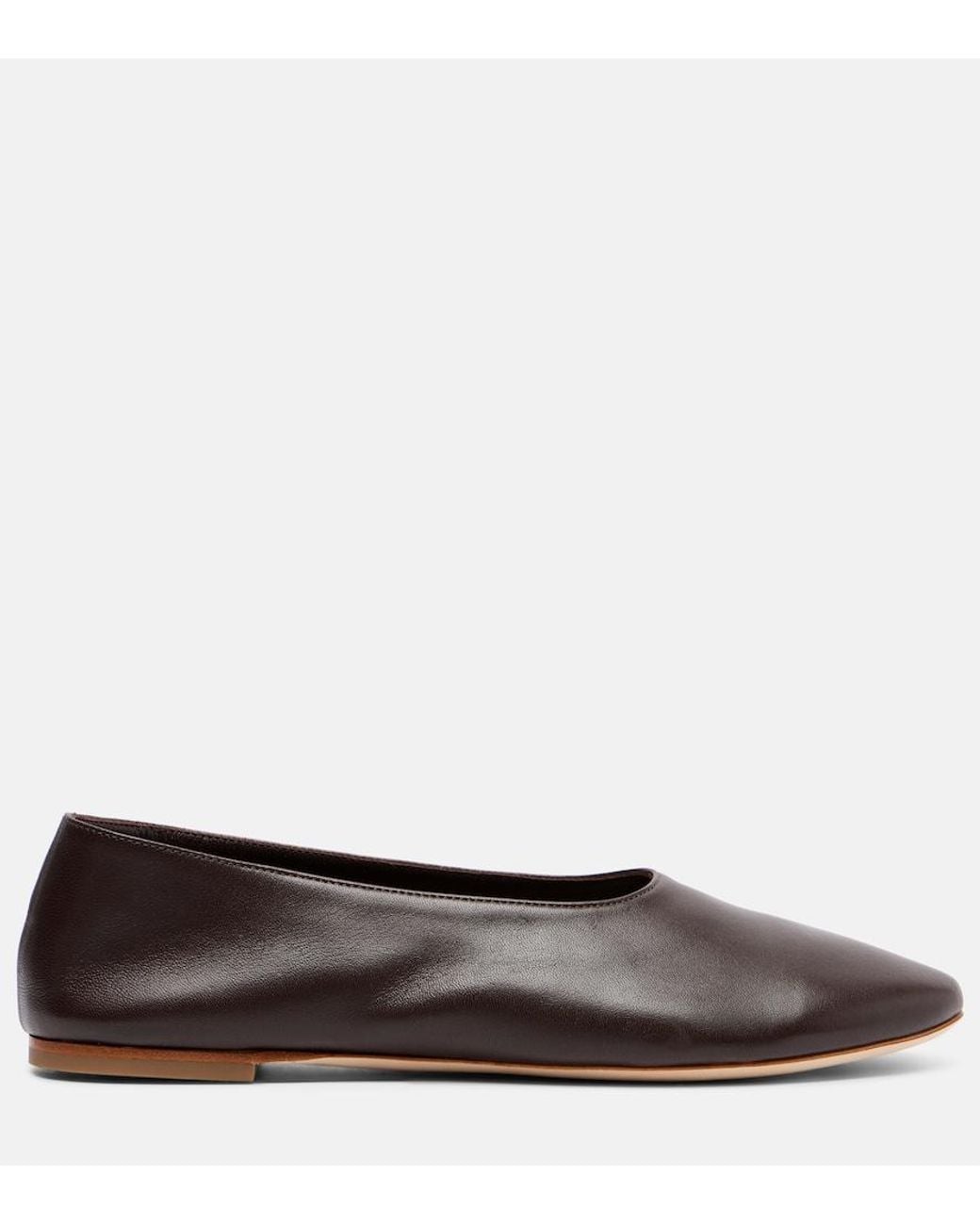 Staud Brown Alba Leather Ballet Flats