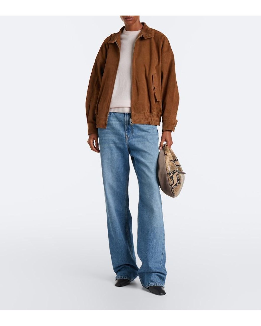 Agolde Brown Blair Suede Blouson Jacket