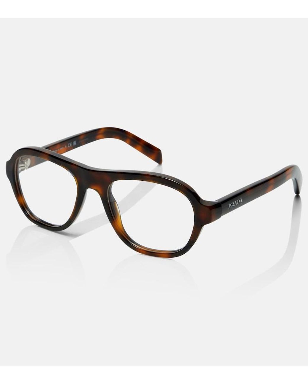 Prada Brown Logo Aviator Glasses
