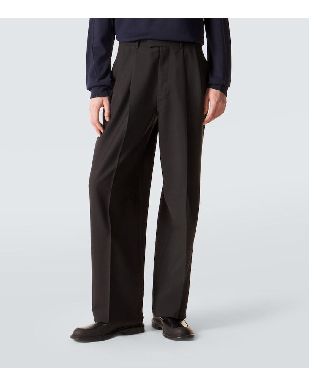 Givenchy Black Wool And Mohair Straight Pants for men
