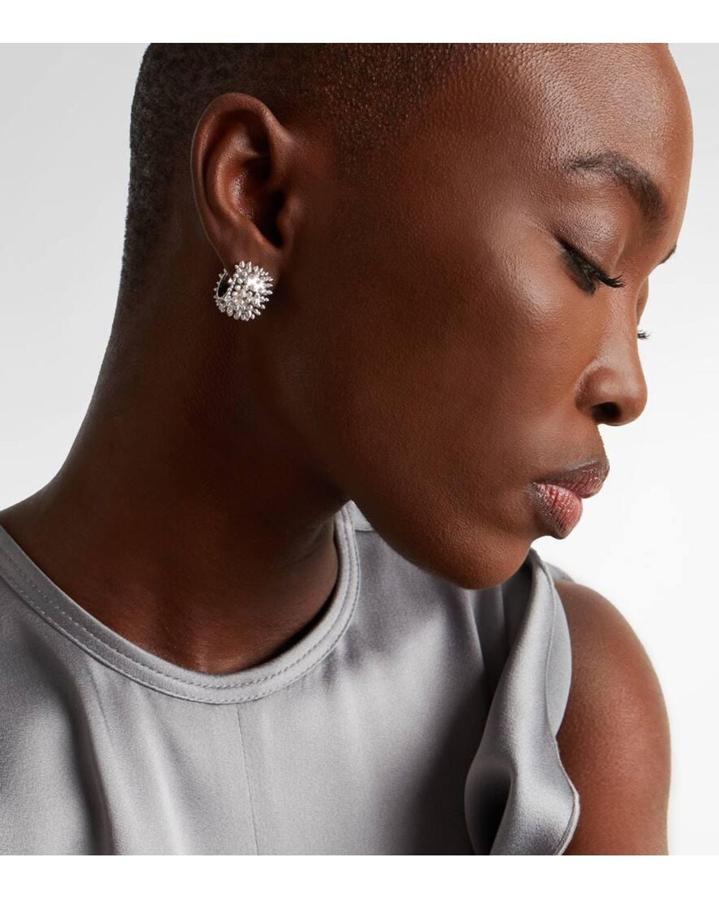 Yvonne Léon White Ohrringe Picots Aus 9Kt Weissgold (375/1000)