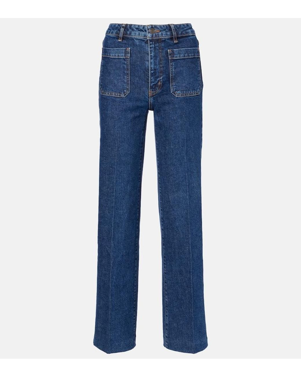 FRAME Blue Refined Saturn Straight Jeans