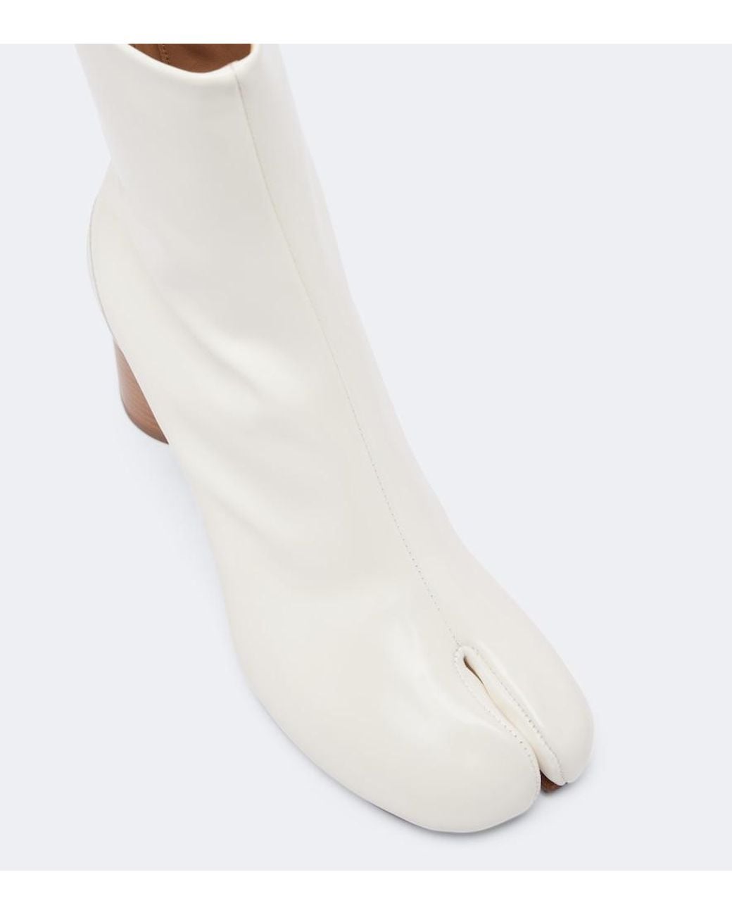 Maison Margiela White Tabi Leather Ankle Boots