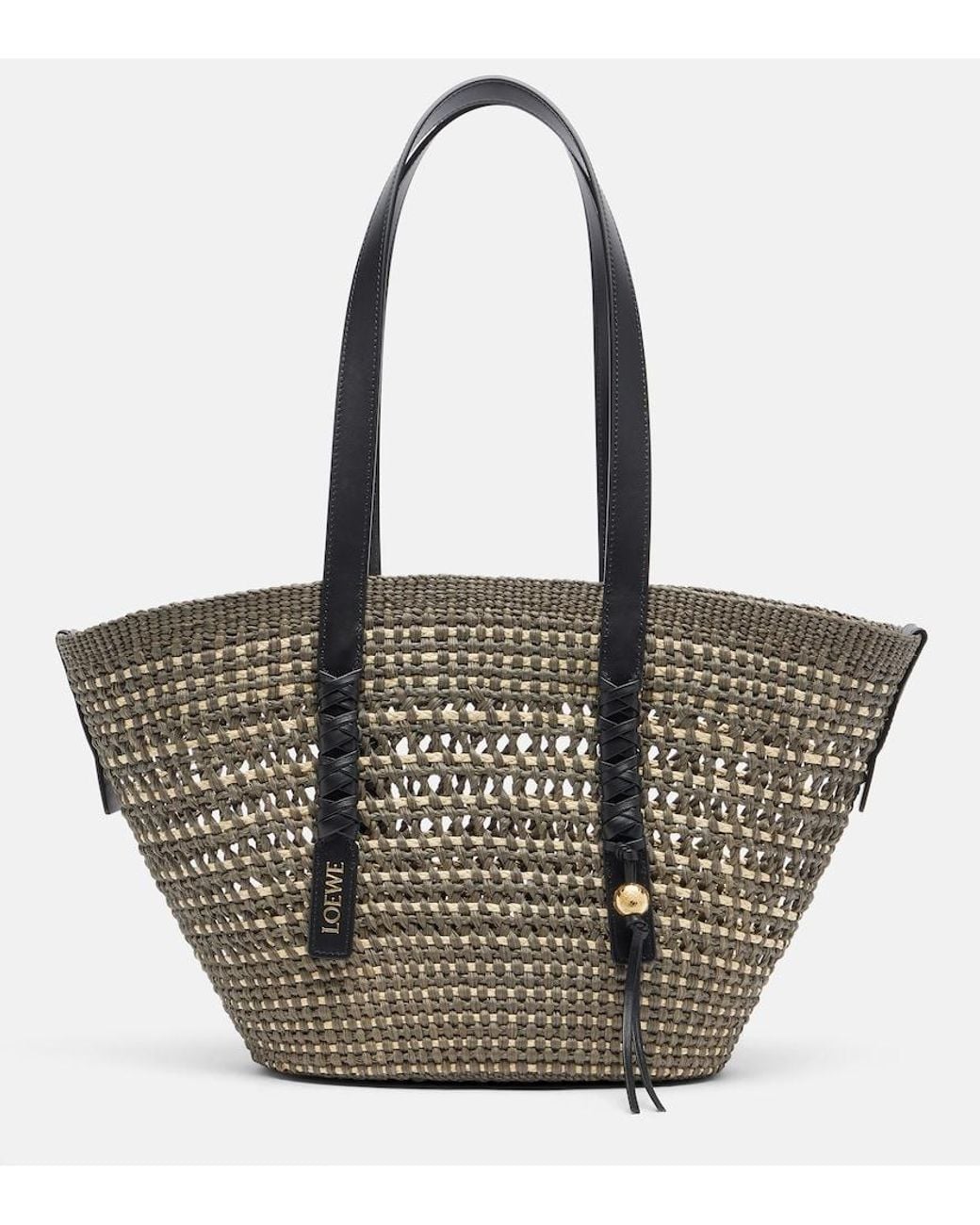 Loewe Green Paula's Ibiza Braid Medium Basket Bag