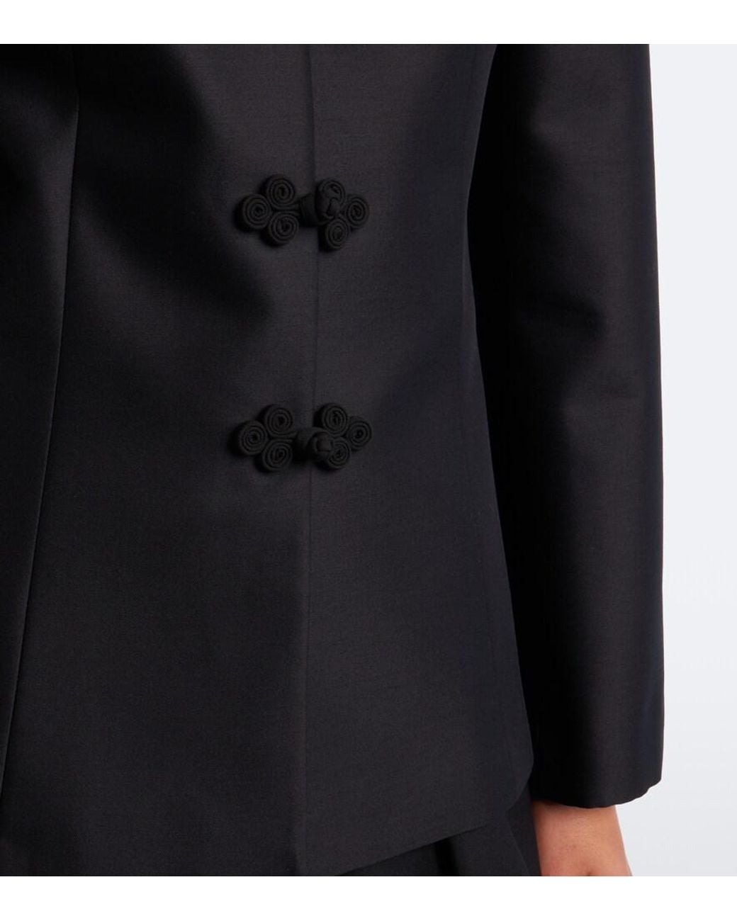 Rohe Black Wool And Silk Satin Jacket