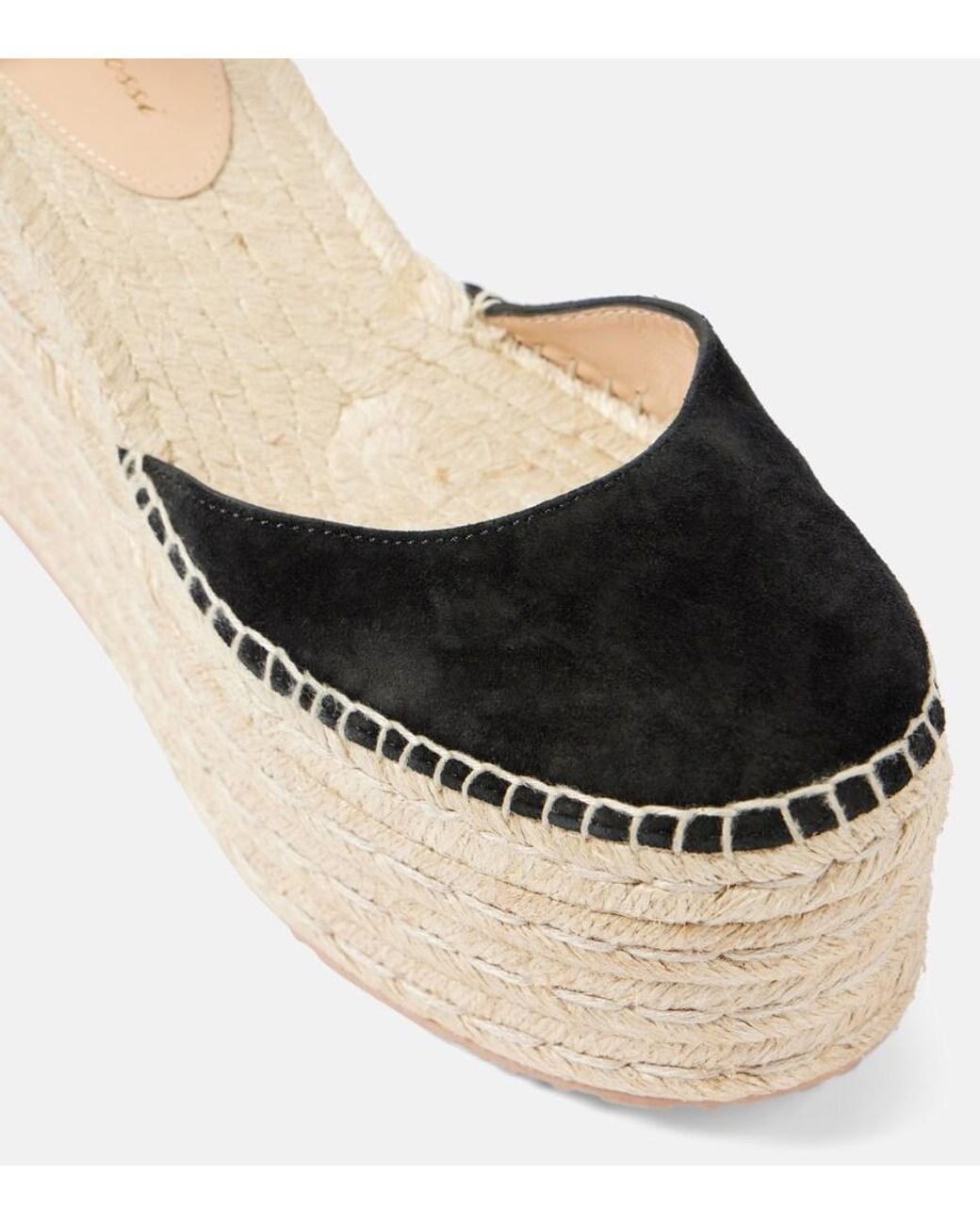 Gianvito Rossi Metallic Suede Platform Espadrille Wedges