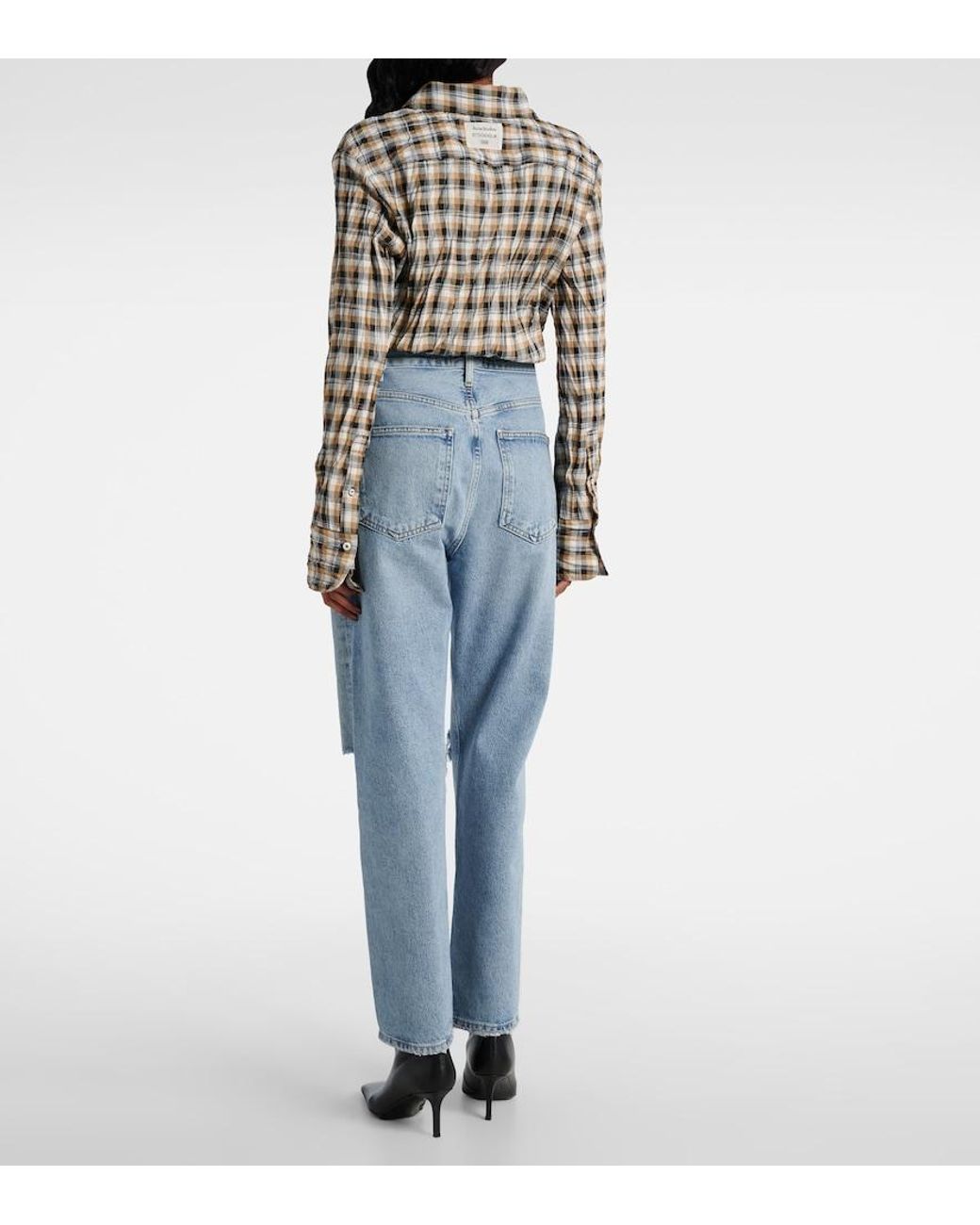 Agolde Blue '90S Mid-Rise Straight Jeans