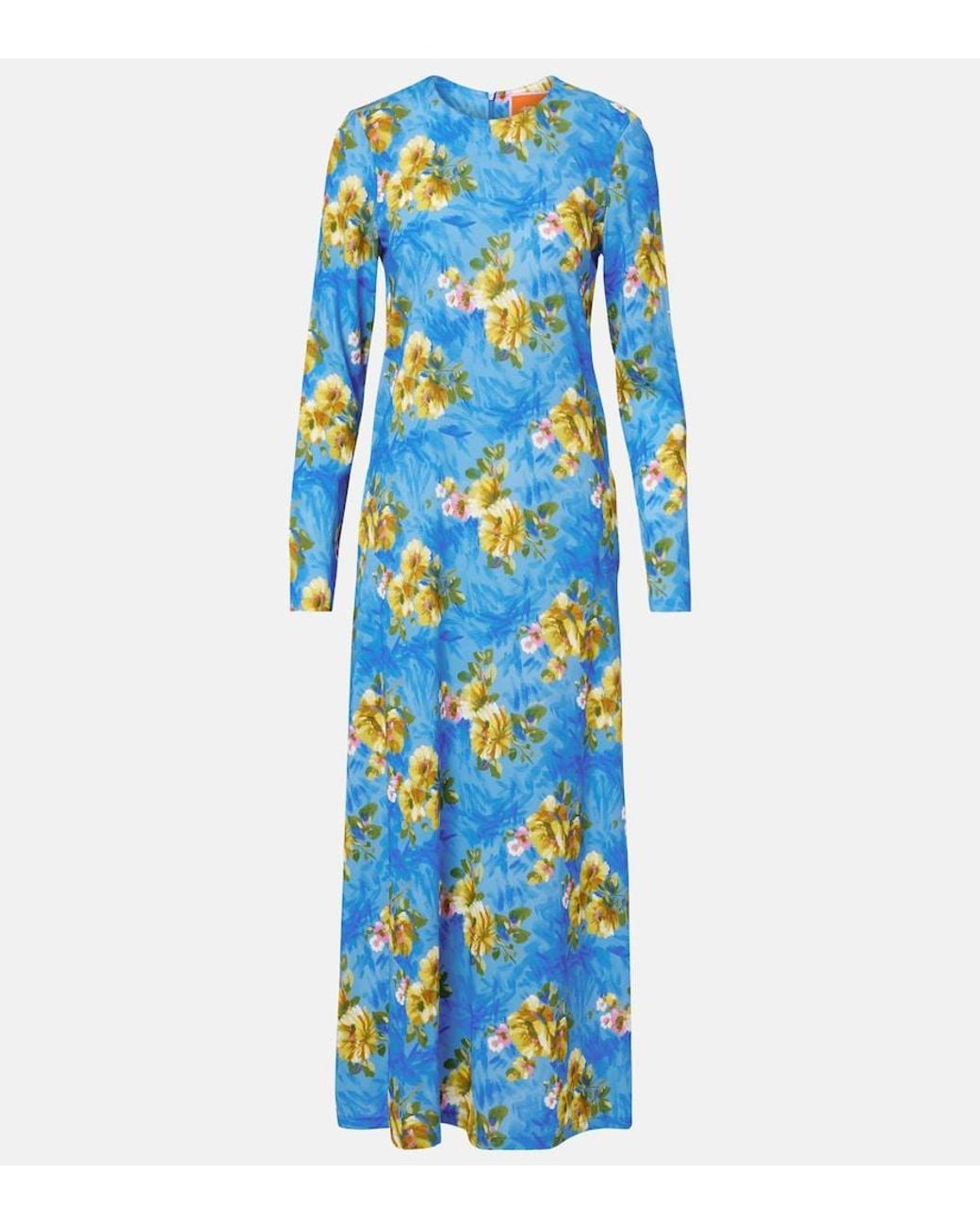 LaDoubleJ Blue Swing Floral Midi Dress