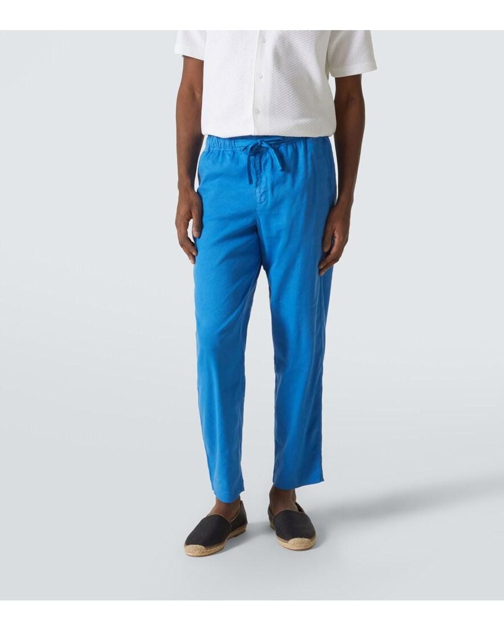 Orlebar Brown Blue Alex Linen-Blend Straight Pants for men