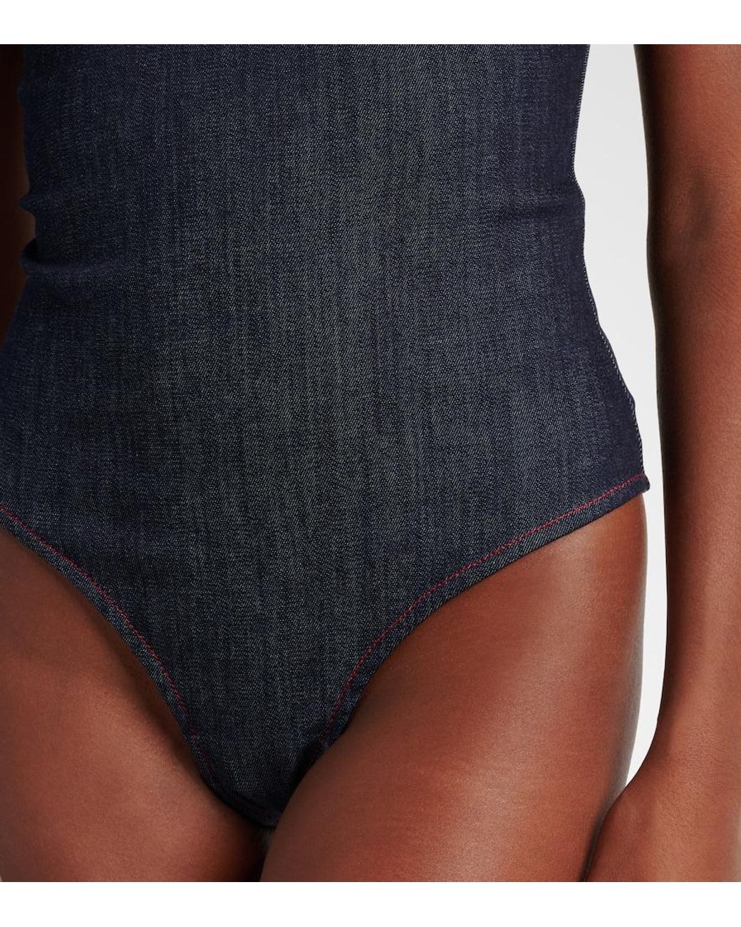 Alaïa Blue Denim Bodysuit