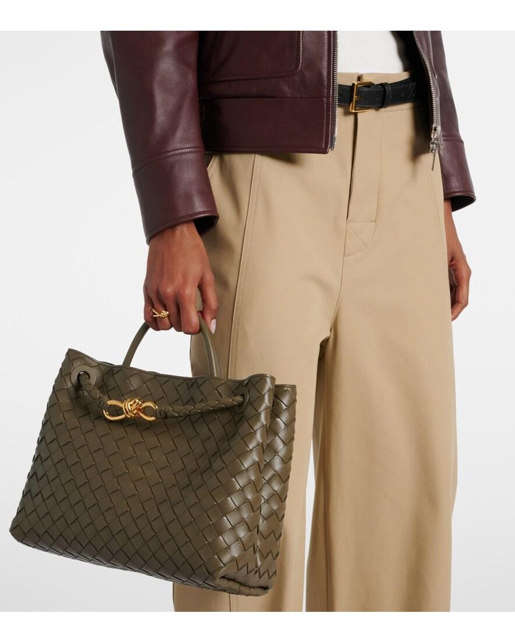 Bottega Veneta Metallic Tote Bag Andiamo Medium Aus Leder