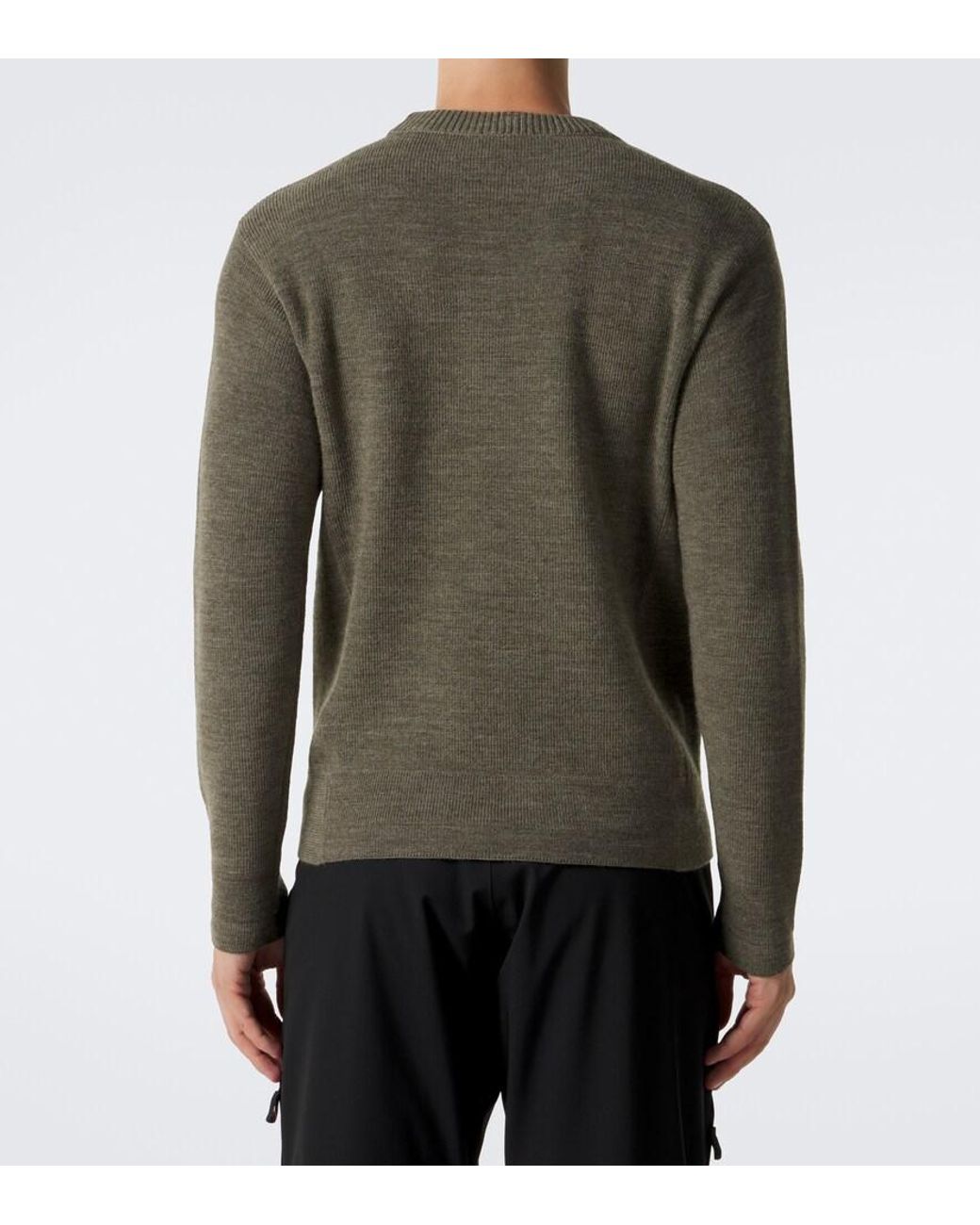 Moncler Green Logo Virgin Wool Sweater for men