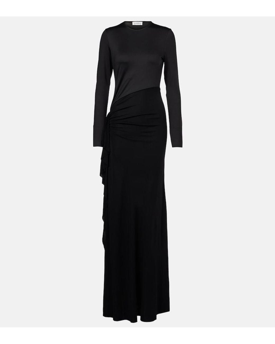 Victoria Beckham Black Gathered Jersey Gown