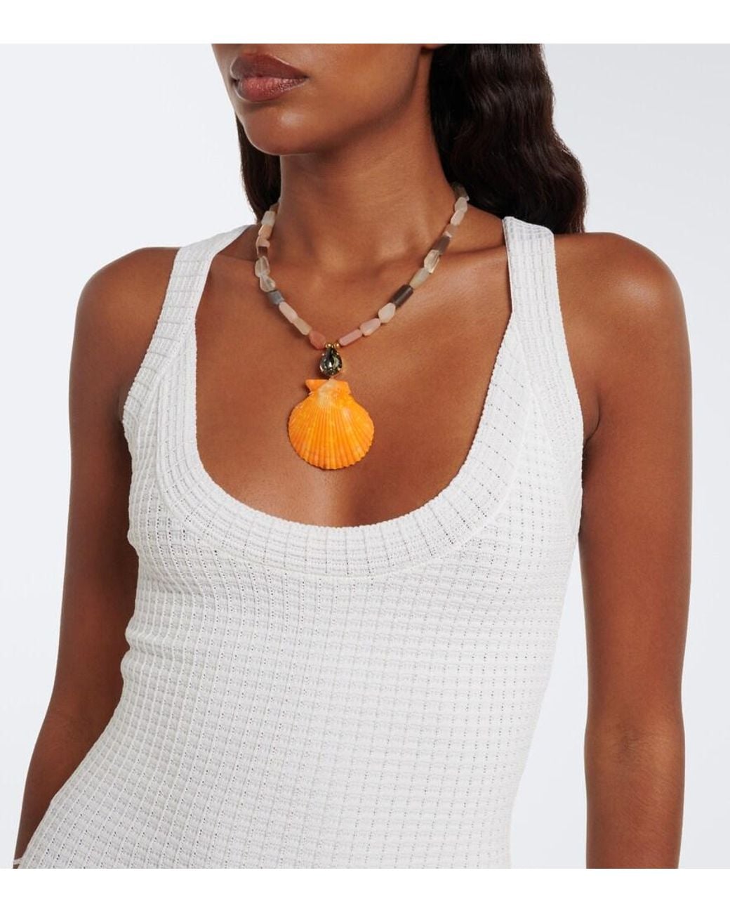 Melissa Odabash White Finola Knitted Minidress